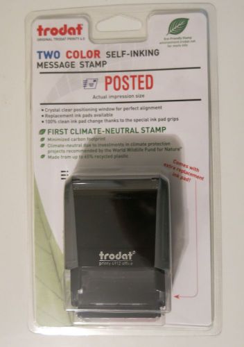 Trodat 4912 Self-inking Stock Stamp 2 Color - Posted - Red Blue Ink