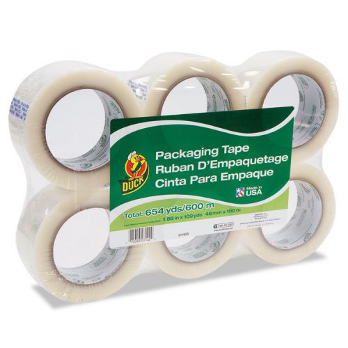 Duck commercial grade packaging tape 2&#034; x 2 1.88&#034; x 110 yds clear 3&#034; core 6/pack for sale