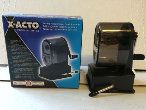 X-acto Bulldog Vacuum Mount Pencil Sharpener Works Great Desktop Mount Crank