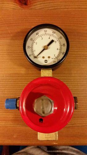 New Co2 Taprite Regulator- single stage gauge 0-100 psi Red Mancave Excellent