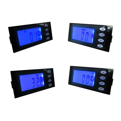 Digital LED Power Meter Monitor Voltage KWh Time Watt Voltmeter Ammeter F5