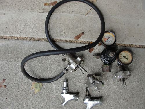 Co2 Double Gauge Draft Beer Regulator, valves &amp; Keg Tap faucet and hose