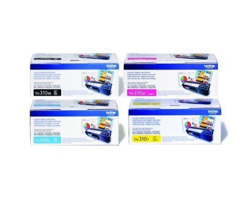 Brother Part TN310BK. TN310C. TN310M. TN310Y OEM Toner Cartridge Set