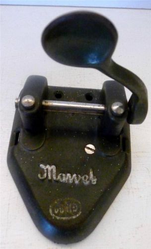 Vtg Marvel Cast Iron 2-Hole Paper Punch W/Catch Tray Wilson Jones Co Chicago,USA