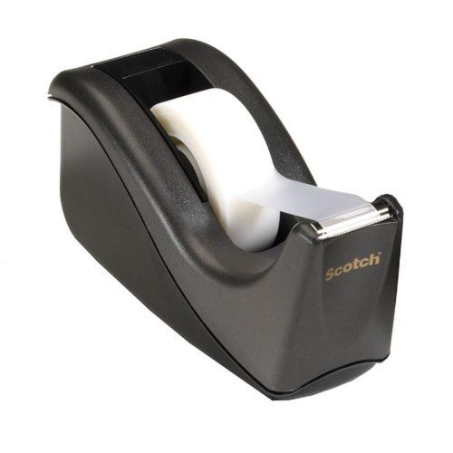 Scotch value desktop tape dispenser 1 inch core two tone black (c60-bk) for sale