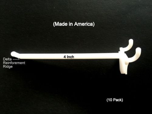 (10 pack) 4 inch white plastic peg kit. garage shelf hanger pegboard hooks usa for sale