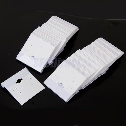 100pcs jewelry earrings display holder hanging cards 2x2&#039;&#039; white for sale