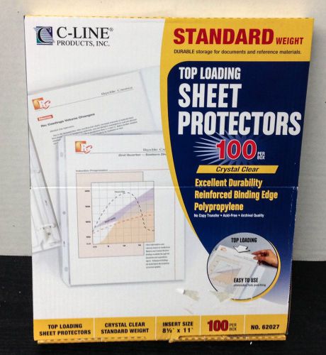 C-Line Top Loading Standard Weight Poly Sheet Protectors, Clear, 8.5 x 11 Inches