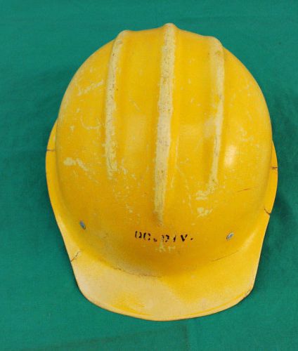 Vintage E.D. Bullard Hard Boiled Yellow Fiberglass 6 Rivet Hard Hat DC. DIV.