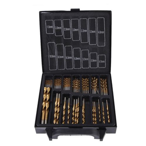 99x titanium coated hss high speed steel drill bit set tool 1.5-10mm+ metal case for sale