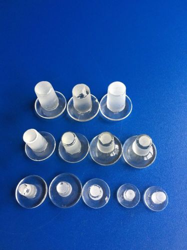 12 variety sizes Pyrex Flat Head Glass Standard Taper Stoppers