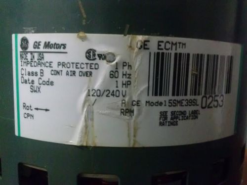 GE ECM MOTOR &amp; MODULE   5SME39SL0253,0001AFY7   (1080)