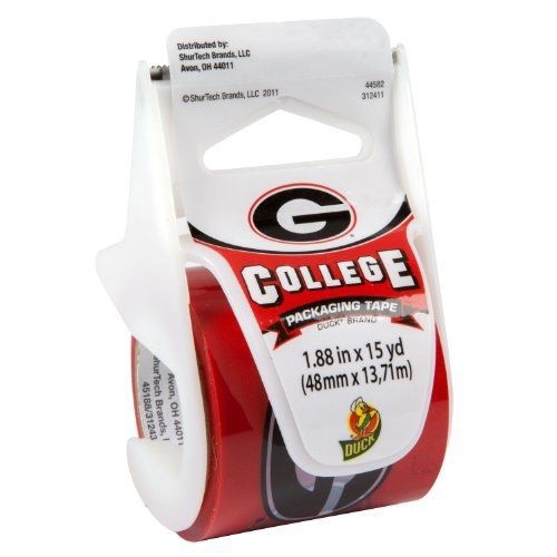 Duck Brand College Printed Packaging Tape with Dispenser, Georgia, 1.88-Inch x