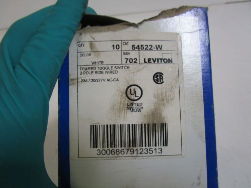 LOT OF 10 LEVITON TOGGLE SWITCH 54522-W *NEW IN BOX*