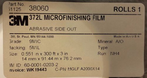 3M (372L) Microfinishing Film Roll 372L, 0.551 in x 300 ft x 3 in