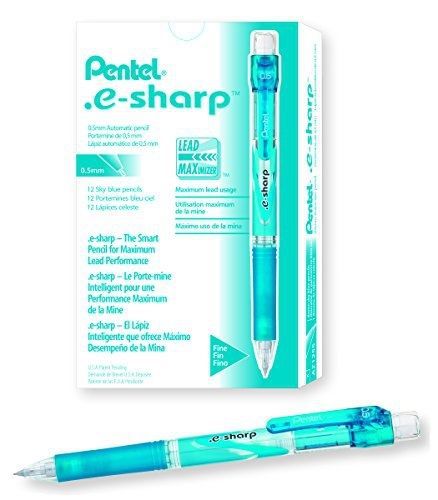 Pentel e-Sharp Mechanical Pencil, 0.50 mm, Sky Blue Barrel, 12- Count  (AZ125S)