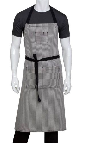 Chef Works AB038-BLK-0 Portland Adjustable Bib Apron, Black