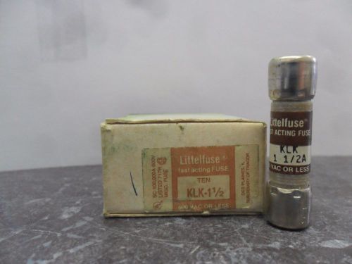 New lot littelfuse klk 1 1/2 amp fuses bussmann ktk 1 1/2 class cc 600 volt nib for sale