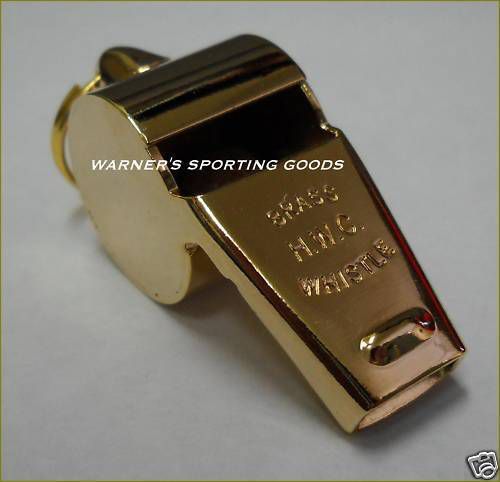 HWC POLICE SECURITY WHISTLE &gt;GOLD&lt; PLATED BRASS