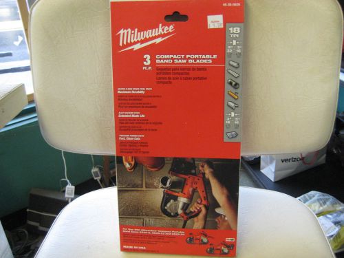 MILWAUKEE 3-Pk.Portable Band Saw Blades 18 TPI # 48-39-0529