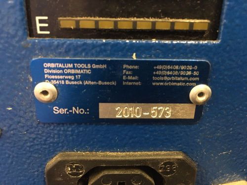 Orbimatic 165 cb year 2010 orbital tube welder for sale