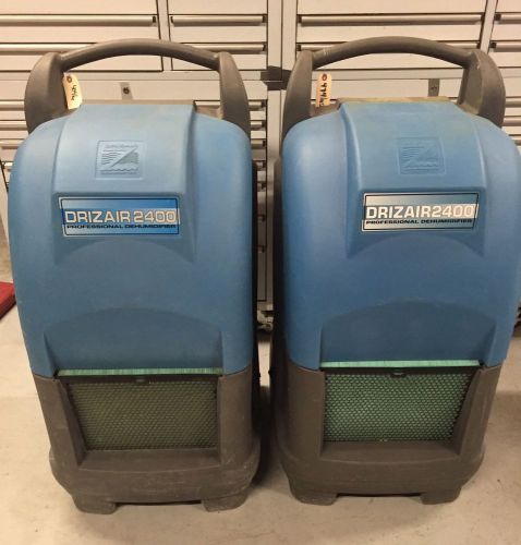 (2) dri eaz, driz air, lgr 2400 dehumidifiers, f246, portable, low hrs, 30 gal for sale