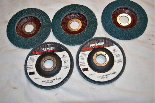 Five Premier 4-1/2&#034;X7/8&#034; 60 Grit Flap Sanding Disc