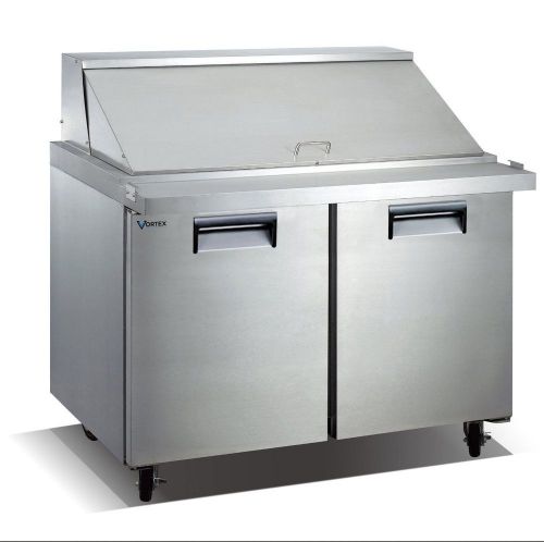 Vortex 2 door megatop 24 pan commercial salad/sandwich prep table v-60spt-2mt-24 for sale