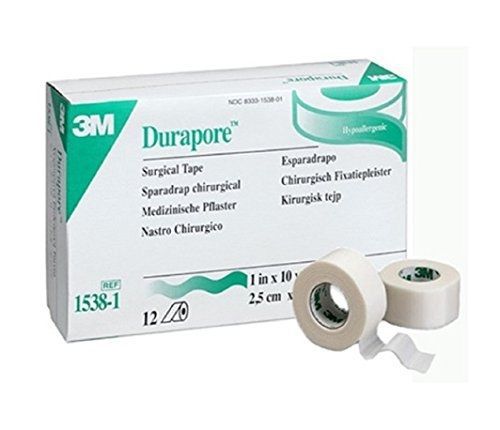 3M Wound Care 15381 Durapore Silk-like Tape, 10 yds Length x 1&#034; Width (Box of