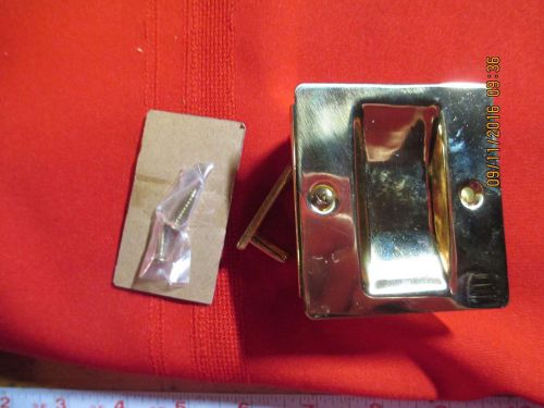Rockwood 890.3 Brass Pocket Door Pull, 2-1/2&#034; Width x 2-3/4&#034; Height, Polished