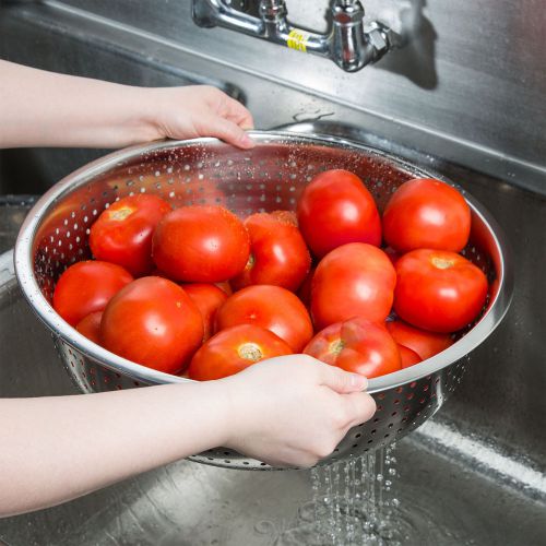 12.75 Qt. NEW Round Silver Stainless Steel Chinese Colander with Large Holes