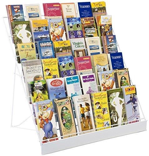 Displays2go Wire Countertop Literature Rack, 6-Tier Brochure Organizer, Open