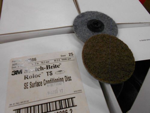 4 boxes 3M Scotch-Brite Roloc TS SE 3&#034; surface conditioning discs course brown