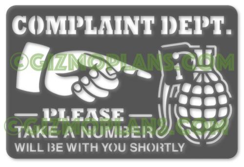 DXF Files COMPLAINT DEPT. SIGN CNC Plasma Laser Art dxf Images