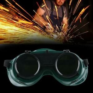 TWO Pair New Welding Cutting Welders Goggles Glasses Flip Up Dark Green Lenses