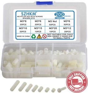 SZHKM  M3  Nylon  Standoffs  Female - Female  Hex  Utility  Spacer  Standoff  Ki