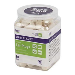 Flents Ear Plugs, 50 Pair, Ear Plugs for Sleeping, Snoring, Loud Noise, &amp; NRR 29