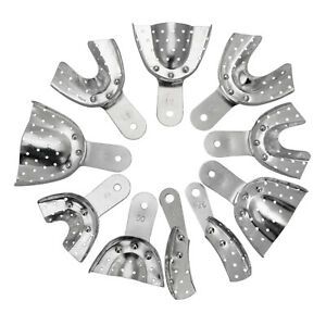 2-10 Pcs Dental Impression Bite Trays Aluminium Alloy Bite Registration Tray FDA