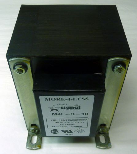 MORE-4-LESS SIGNAL TRANSFORMER M4L-3-10 CLASS F-1 100-230V 10.6-4.6A 115V 1000VA