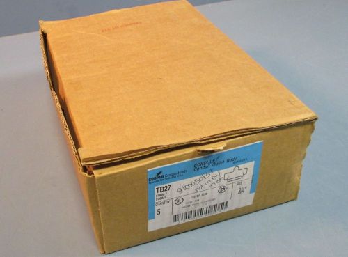Box of 5 Crouse Hinds TB27 3/4&#034; Conduit Outlet Body 9.0 CU IN NIB