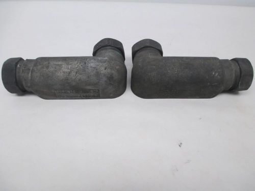 Lot 2 appleton assorted ll lr form 35 unilet 1-1/2in npt elbow conduit d317476 for sale