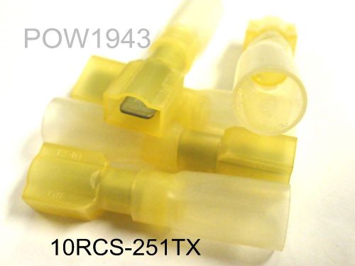 ( 20 pc. ) t&amp;b sta-kon 10rcs-251tx male 1/4&#034; w/ heat shrink for 10-12ga for sale