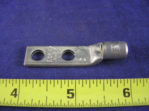 THOMAS &amp; BETTS 54206 #4 Awg Lug 2Hole 1/4&#034;Bolt 5/8&#034;Space Gray W/Peep (25)