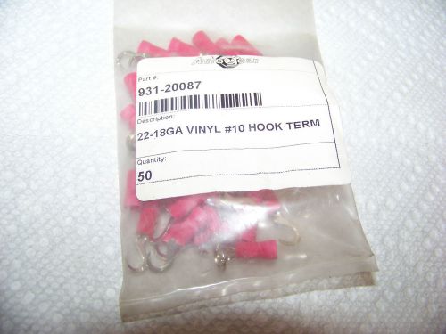 Autogear 931-20087 22-18GA Vinyl #10 hook terminal, crimp on connector, 50 pcs