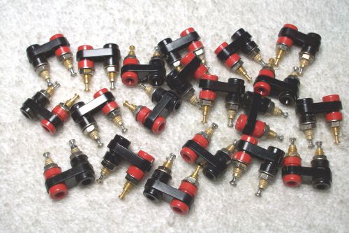 Twenty (20) Dual 2 mm Banana Jack Sockets   Red &amp; Black   Gold Plated