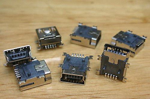 100,USB 5-Pin Female Right-Angle PCB Mount Jack RoHS,UF