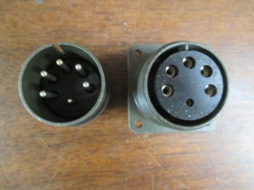 New amphenol/bendix plug 22-15, 6 pin male/female pair for sale