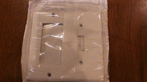 Leviton 80405-A 2-Gang Toggle &amp; Decora/GFCI Device Combination Wallplate WHITE