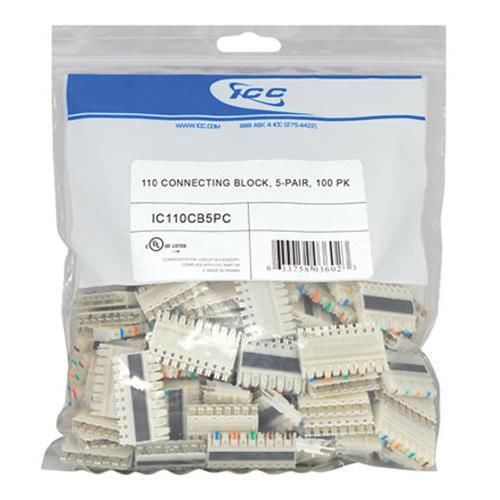 ICC IC110CB5PC 110 CONNECTING BLOCK, 5-PAIR, 100 PK