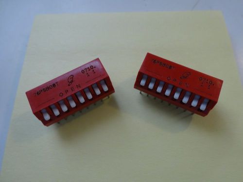 NEW 2PCS GRAYHILL 76PSB08T 8 POS PIANO DIP SWITCH